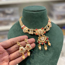 Hira Collections Royal Pota Stone Pearl Meenakari Necklace Set