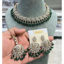 Hira Collections Elegant Austrian Stone And Pearl Choker Necklace Set