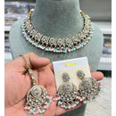 Hira Collections Elegant Austrian Stone And Pearl Choker Necklace Set