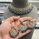 Hira Collections Elegant Crystal Stone And Pearl Choker Necklace Set
