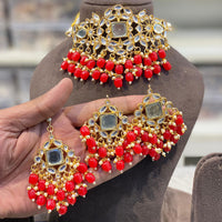 Hira Collections Kundan Stone And Beads Designer Choker Necklace Set