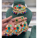 Hira Collections Kundan Stone And Beads Designer Choker Necklace Set
