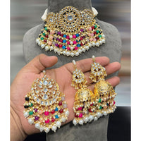Hira Collections Kundan Stone And Beads Designer Choker Necklace Set