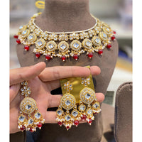 Hira Collections Kundan Stone And Pearl Designer Necklace Set
