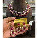 Hira Collections Elegant Pota Stone And Austrian Stone Pearl Choker Necklace Set