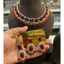 Hira Collections Elegant Pota Stone And Austrian Stone Pearl Choker Necklace Set