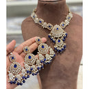 Hira Collections Elegant Pota Stone And Austrian Stone Pearl Necklace Set