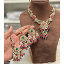 Hira Collections Elegant Pota Stone And Austrian Stone Pearl Necklace Set