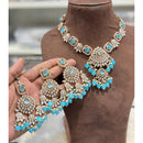 Hira Collections Elegant Pota Stone And Austrian Stone Pearl Necklace Set