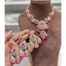 Hira Collections Elegant Pota Stone And Austrian Stone Pearl Necklace Set