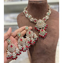 Hira Collections Elegant Pota Stone And Austrian Stone Pearl Necklace Set