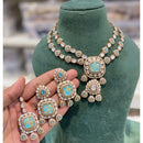 Hira Collections Glamorous Druzy Crystal Stone Necklace Set
