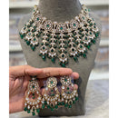 Hira Collections Elegant Pota Stone And Austrian Stone Pearl Choker Necklace Set