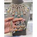 Hira Collections Elegant Pota Stone And Austrian Stone Pearl Choker Necklace Set
