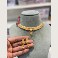 Hira Collections Elegant Crystal Stone And Pearl Choker Necklace Set 