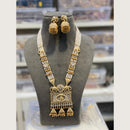 Hira Collections Premium Pota Stone And Beads Long Necklace Set