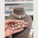 Hira Collections Premium Pota Stone And Austrian Stone Choker Necklace Set