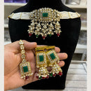 Hira Collections Elegant Pota Stone And Austrian Stone Pearl Choker Necklace Set