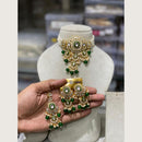 Hira Collections Elegant Kundan Stone And Beads Choker Necklace Set