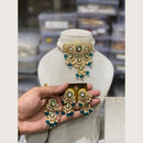 Hira Collections Elegant Kundan Stone And Beads Choker Necklace Set