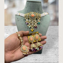 Hira Collections Elegant Kundan Stone And Beads Choker Necklace Set