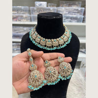 Hira Collections Premium Pota Stone And Austrian Stone Choker Necklace Set