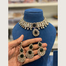 Hira Collections Premium Pota Stone And Austrian Stone Choker Necklace Set