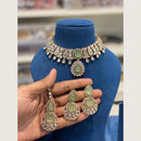 Hira Collections Premium Pota Stone And Austrian Stone Choker Necklace Set