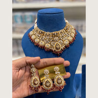 Hira Collections Traditional Kundan Stone And Pearl Choker Jewellery Necklace Set