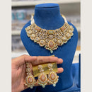 Hira Collections Traditional Kundan Stone And Pearl Choker Jewellery Necklace Set