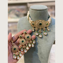 Hira Collections Indian Ethnic Crystal Stone And Pearl Choker Necklace Set