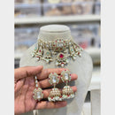 Hira Collections Premium Pota Stone And Austrian Stone Pearl Choker Necklace Set