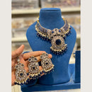 Hira Collections Indian Ethnic Crystal Stone And Pearl Choker Necklace Set  