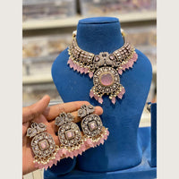 Hira Collections Indian Ethnic Crystal Stone And Pearl Choker Necklace Set