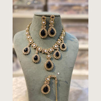 Hira Collections Sparkling Crystal Stone Necklace & Earrings Set