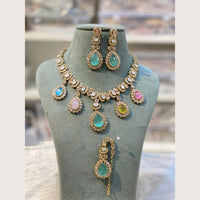 Hira Collections Sparkling Crystal Stone Necklace & Earrings Set