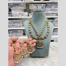 Hira Collections Grand Crystal Stone And Pearl Necklace Set