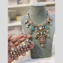 Hira Collections Glamorous Kundan And Pota Stone Necklace Set