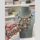 Hira Collections Glamorous Kundan And Pota Stone Necklace Set