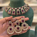 Hira Collections Grand Crystal Pearl And Austrian Stone Choker Necklace Set