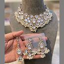 Hira Collections Grand Crystal Pearl And Austrian Stone Choker Necklace Set