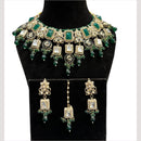 Hira Collections Grand Crystal Pearl And Austrian Stone Choker Necklace Set