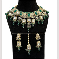 Hira Collections Grand Crystal Pearl And Austrian Stone Choker Necklace Set
