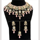 Hira Collections Grand Crystal Pearl And Austrian Stone Choker Necklace Set