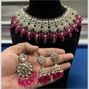 Hira Collections Glamorous Kundan Stone And Pearl Choker Necklace Set