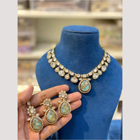 Hira Collections Glamorous Druzy Crystal Stone Necklace Set