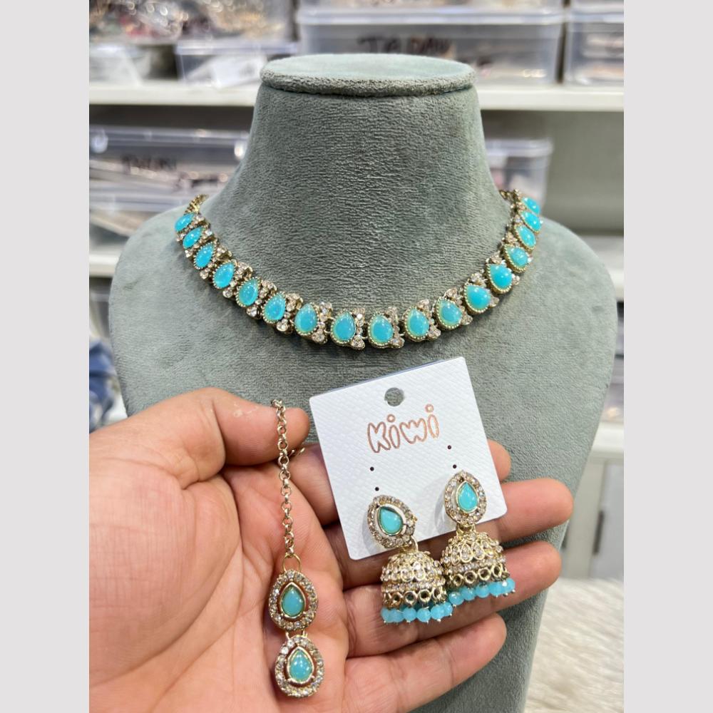 Hira Collections Glamorous Pota Stone And Pearl Necklace Set
