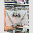 Hira Collections Kundan Stone And Austrian Stone Necklace Set 