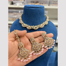 Hira Collections Designer Crystal Stone Pearl And Beaded Choker Necklace Set