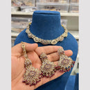 Hira Collections Designer Crystal Stone Pearl And Beaded Choker Necklace Set